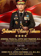 Pimpinan Redaksi Media Online,Beritakasus.com. Ucapkan Selamat Ulang Tahun kepada Kapolri Ke-57, Jendral Listyo Prabowo