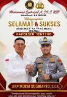 Muhammad Syahrizal A., SH., C.NSP. Ketua Umum Y.B.H. Pelopor Ucapkan Selamat atas Jabatan Baru Kapolsek Genteng