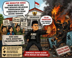 AMI Mengutuk Keras Tindakkan Oknum Massa Aksi yang Berupaya Melakukan Pengurusakan dan Pembakaran di  Depan Gedung Graha