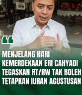 Menjelang Hari Kemerdekaan, Eri Cahyadi Tegaskan RT/RW Tak Boleh Tetapkan Iuran Agustusan