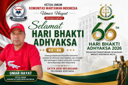Ketua Umum Komunitas Wartawan Indonesia Umar Hayat Ucapkan Selamat Hari Bhakti Adhyaksa ke-66
