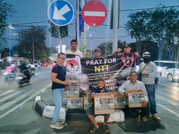 Solidaritas FP-NTT Gelar Penggalangan Dana untuk Korban Bencana Alam di NTT, Digelar Dua Hari di Jalan MERR Surabaya