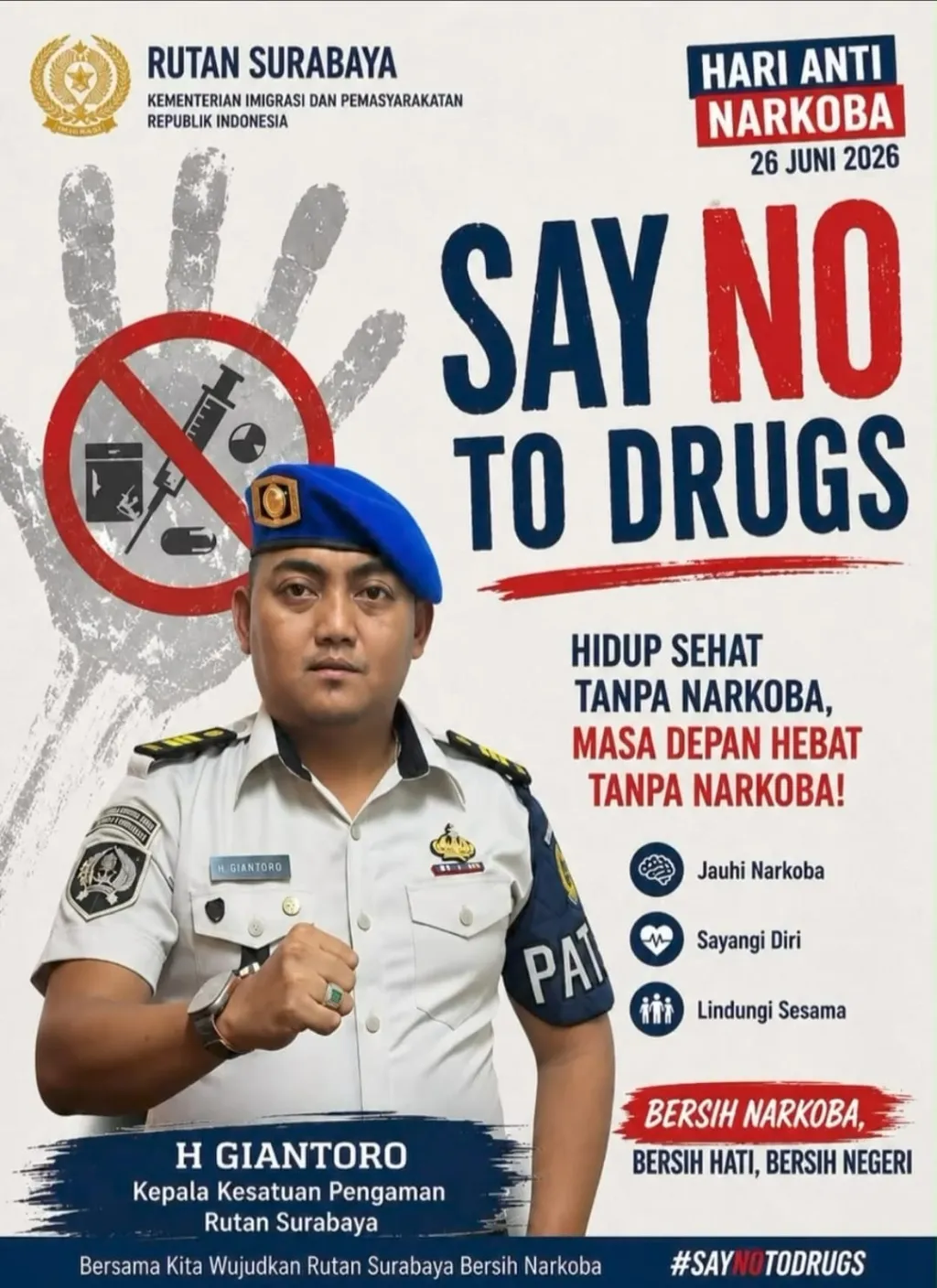 Perang Total Lawan Narkoba! Kasat Rutan Medaeng Henky Giantoro Tegaskan Warga Binaan Harus Bersih Dan Kembal Jadi Pribad