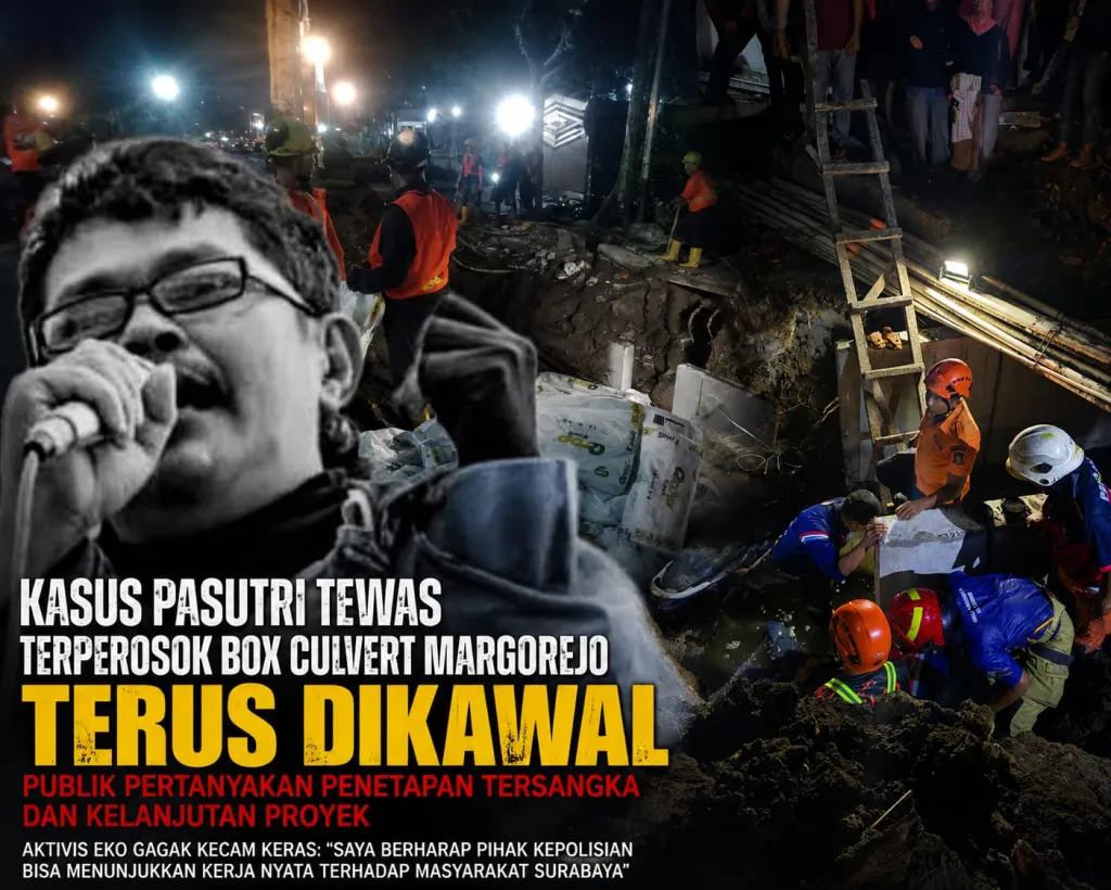 Kasus Pasutri Tewas Terperosok Box Culvert Margorejo Terus Dikawal, Publik Pertanyakan Penetapan Tersangka dan Kelanjuta