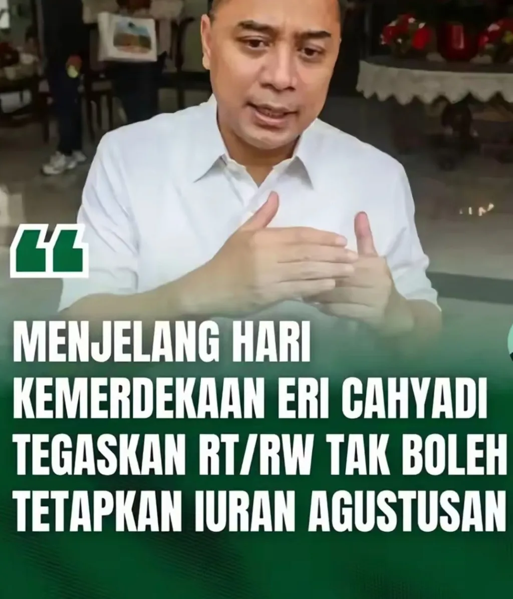 Menjelang Hari Kemerdekaan, Eri Cahyadi Tegaskan RT/RW Tak Boleh Tetapkan Iuran Agustusan