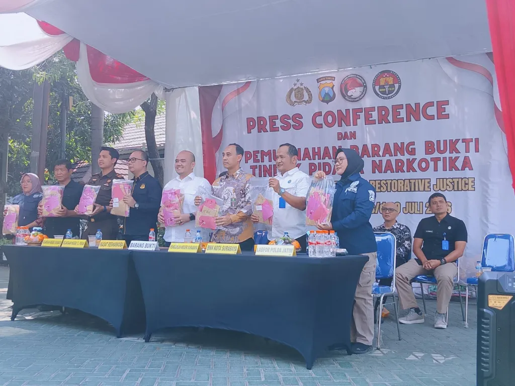 Polrestabes Surabaya Musnahkan Barang Bukti Narkotika dari 469 Perkara Restorative Justice, 663 Tersangka Terlibate