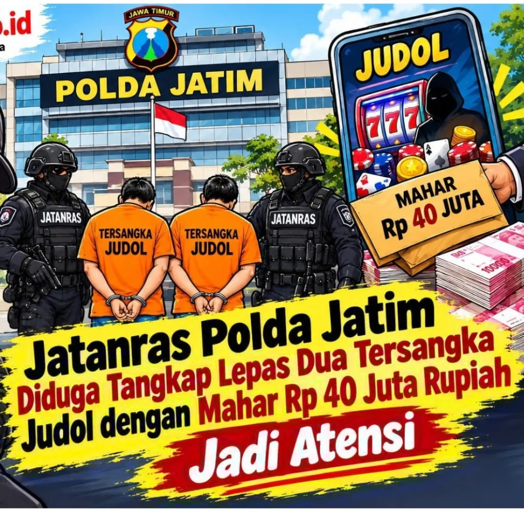 Dua Terduga Pelaku Judi Online Dikabarkan Bebas, Dugaan Setoran Rp40 Juta Menjadi Perhatian Publik