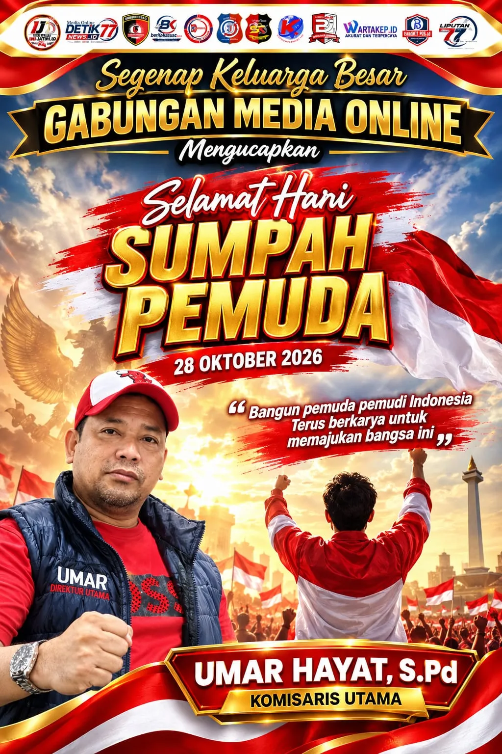 Keluarga Besar Media Gabungan Ucapkan Selamat Hari Sumpah Pemuda ke-98, Ajak Generasi Muda Perkuat Persatua