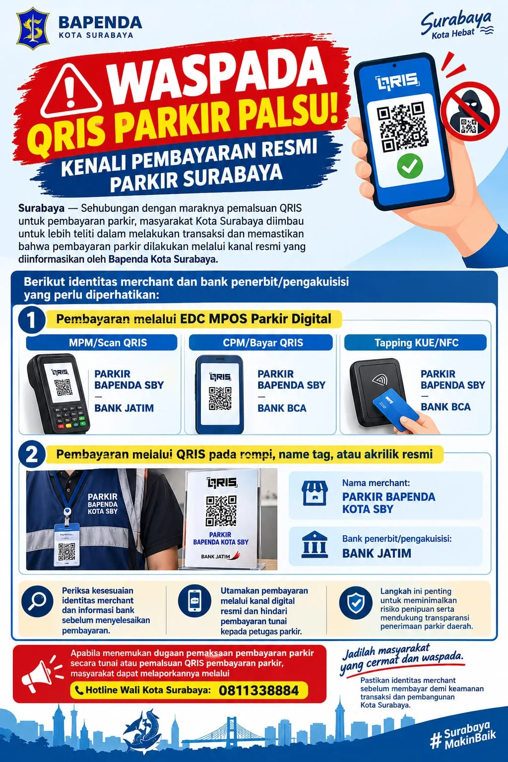 Waspada Pemalsuan Qris Parkir di Surabaya Bapenda Imbau Warga Cek  Identitas Merchant Sebelum Membayar