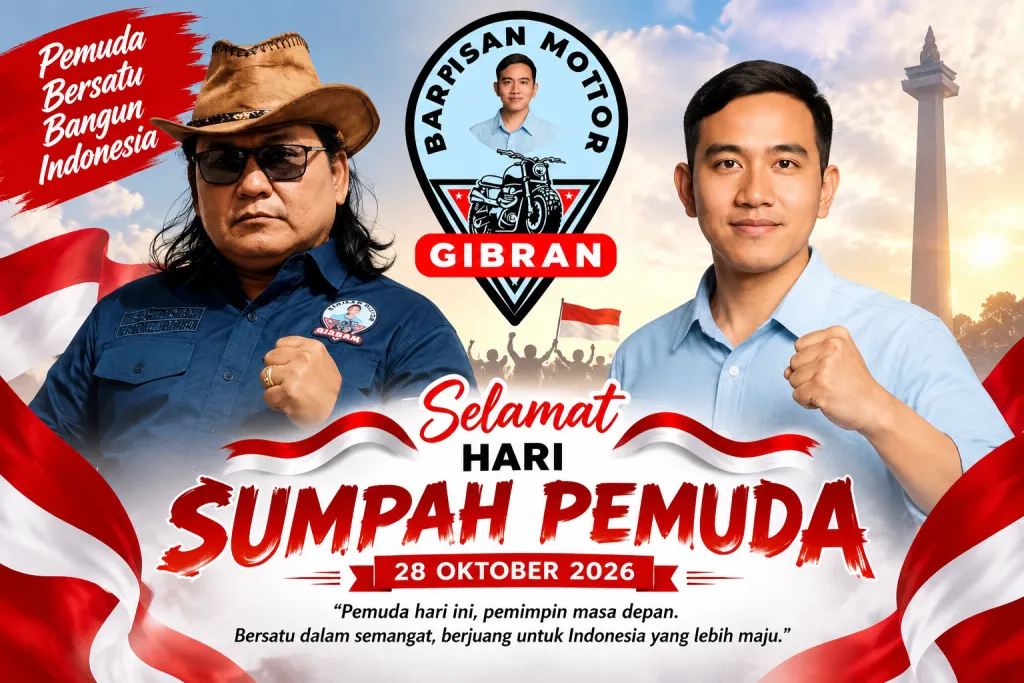 Kobarkan Persatuan Bangsa, Ketua Barisan Motor Gibran DPW Jawa Timur,Abah Duwan S.T Ucapkan Selamat Hari Sumpah Pemuda