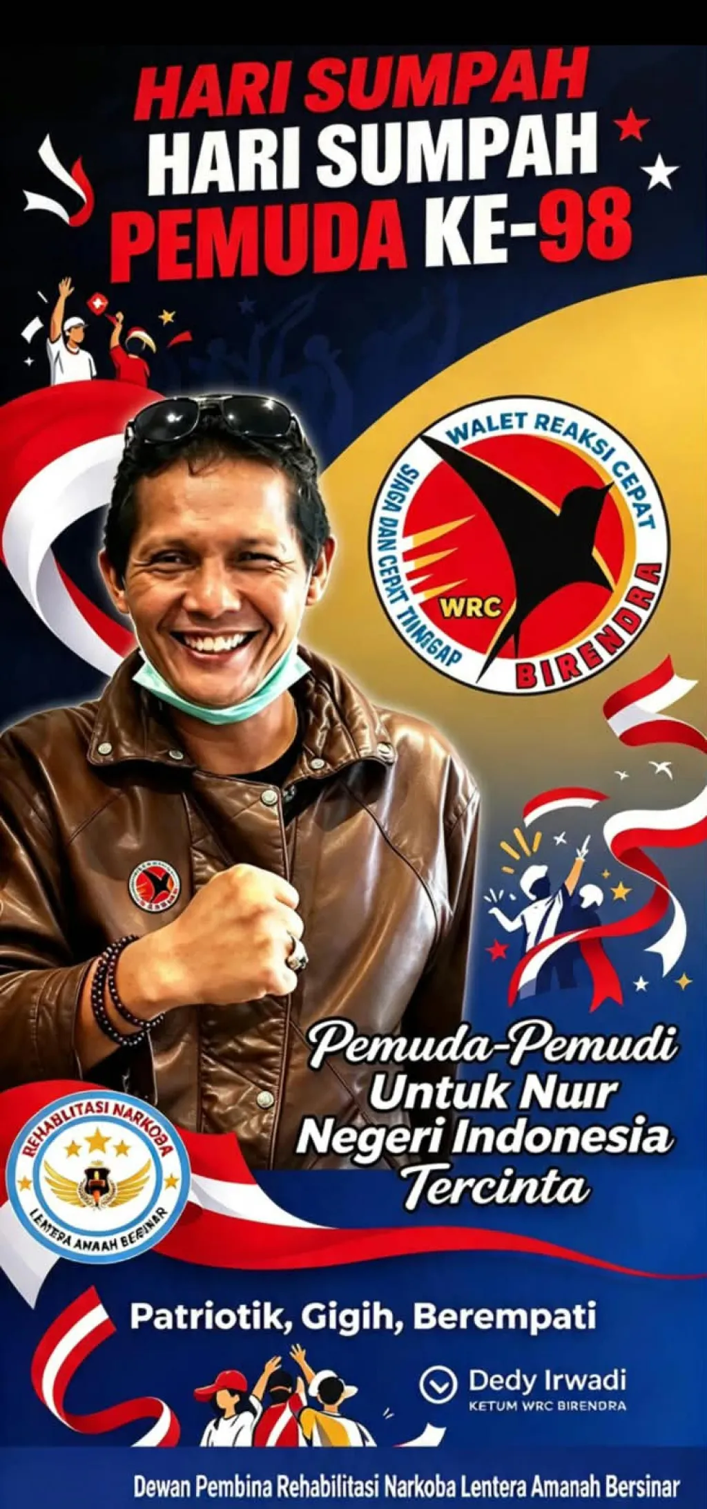 Momentum Sumpah Pemuda 2026, Ketum WRC BIRENDRA Dedi Irawadi Ajak Generasi Muda Perangi Narkoba Sejak Dini