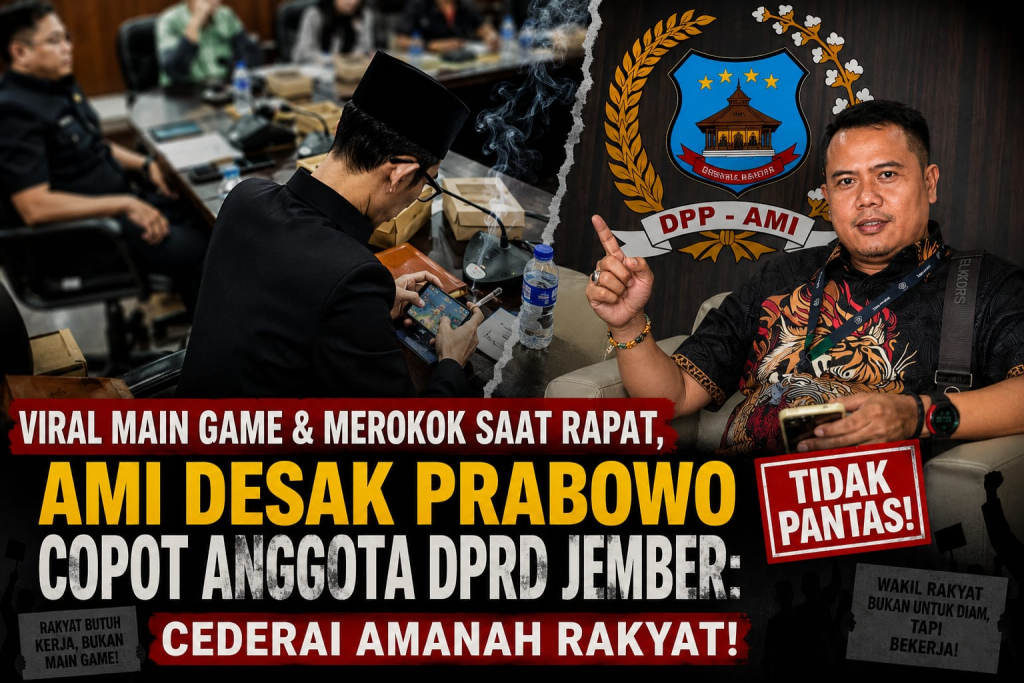 AMI Desak Prabowo Copot Oknum Anggota DPRD Jember yang Viral Main Game dan Merokok Saat Rapat*