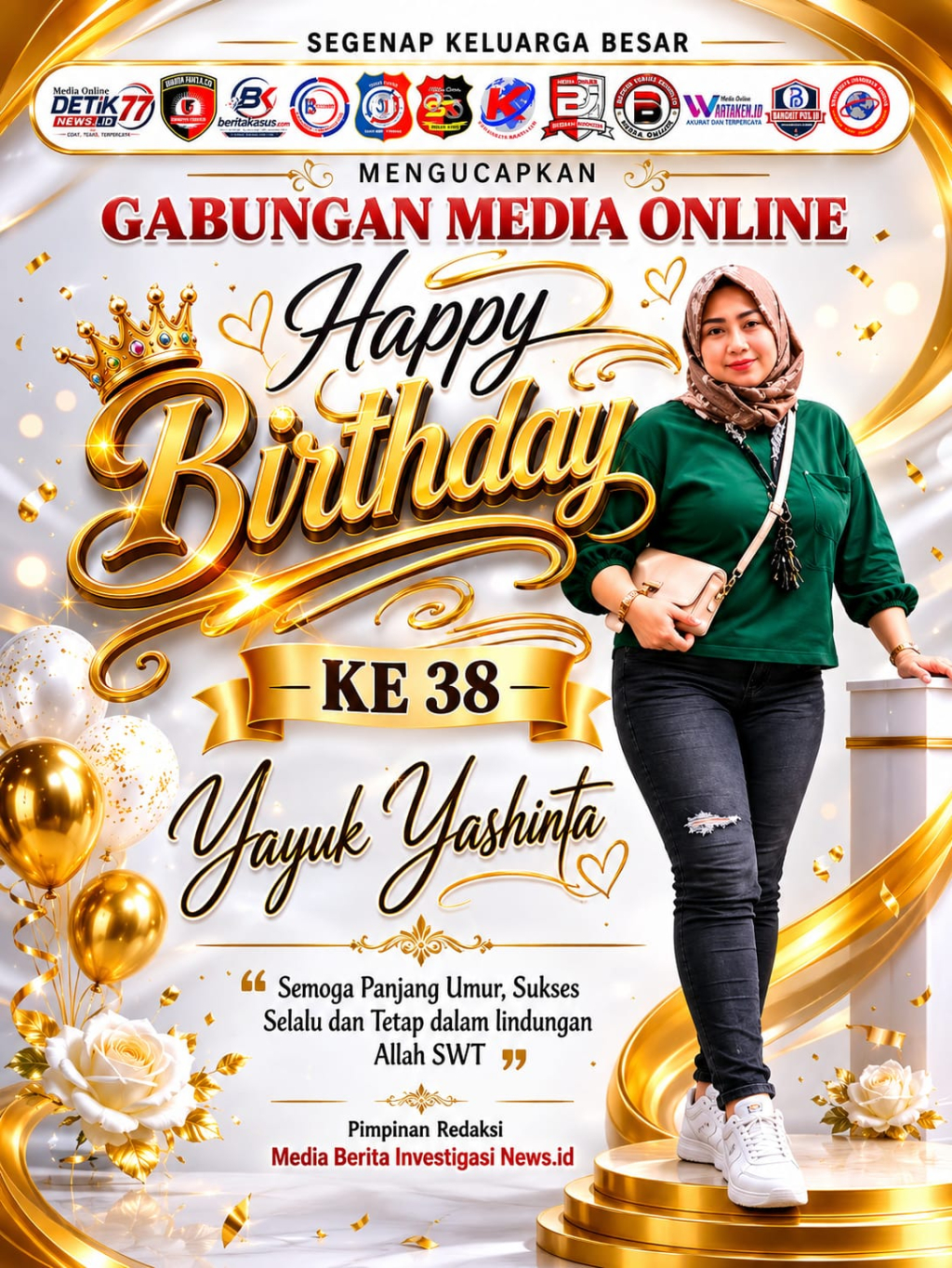 Segenap Keluarga Besar Media Online Ucapkan Selamat Ulang Tahun Ke-38 untuk Yayuk Yashinta