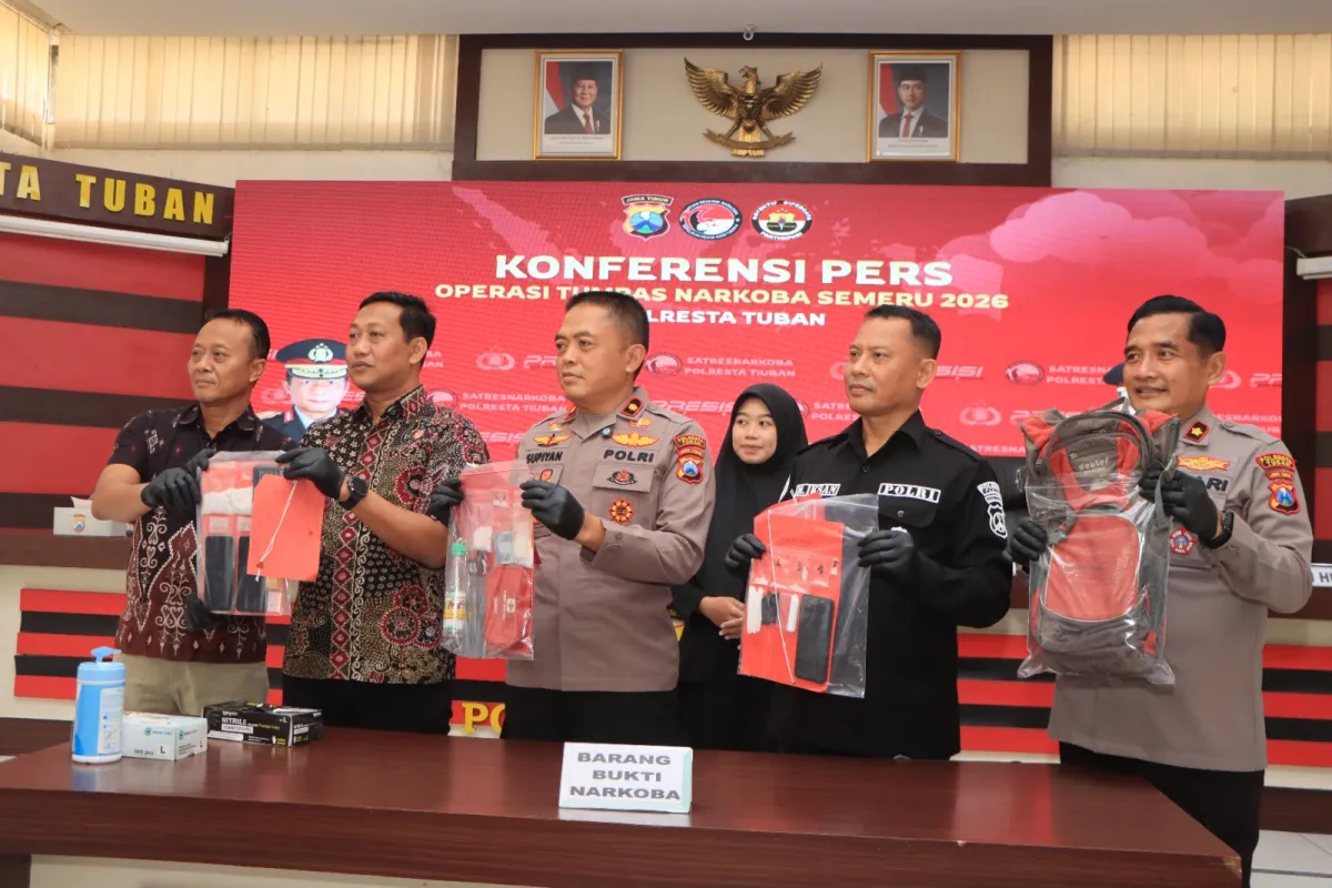 Polresta Tuban Ungkap Empat Kasus Narkoba dalam Operasi Tumpas Semeru 2026, Sita 53,649 Gram Sabu