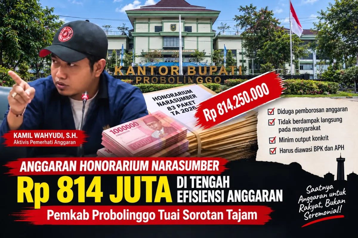 Rp814 Juta untuk 83 Paket Honorarium Narasumber, Anggaran Pemkab Probolinggo Disorot: Publik Pertanyakan Transparansinya