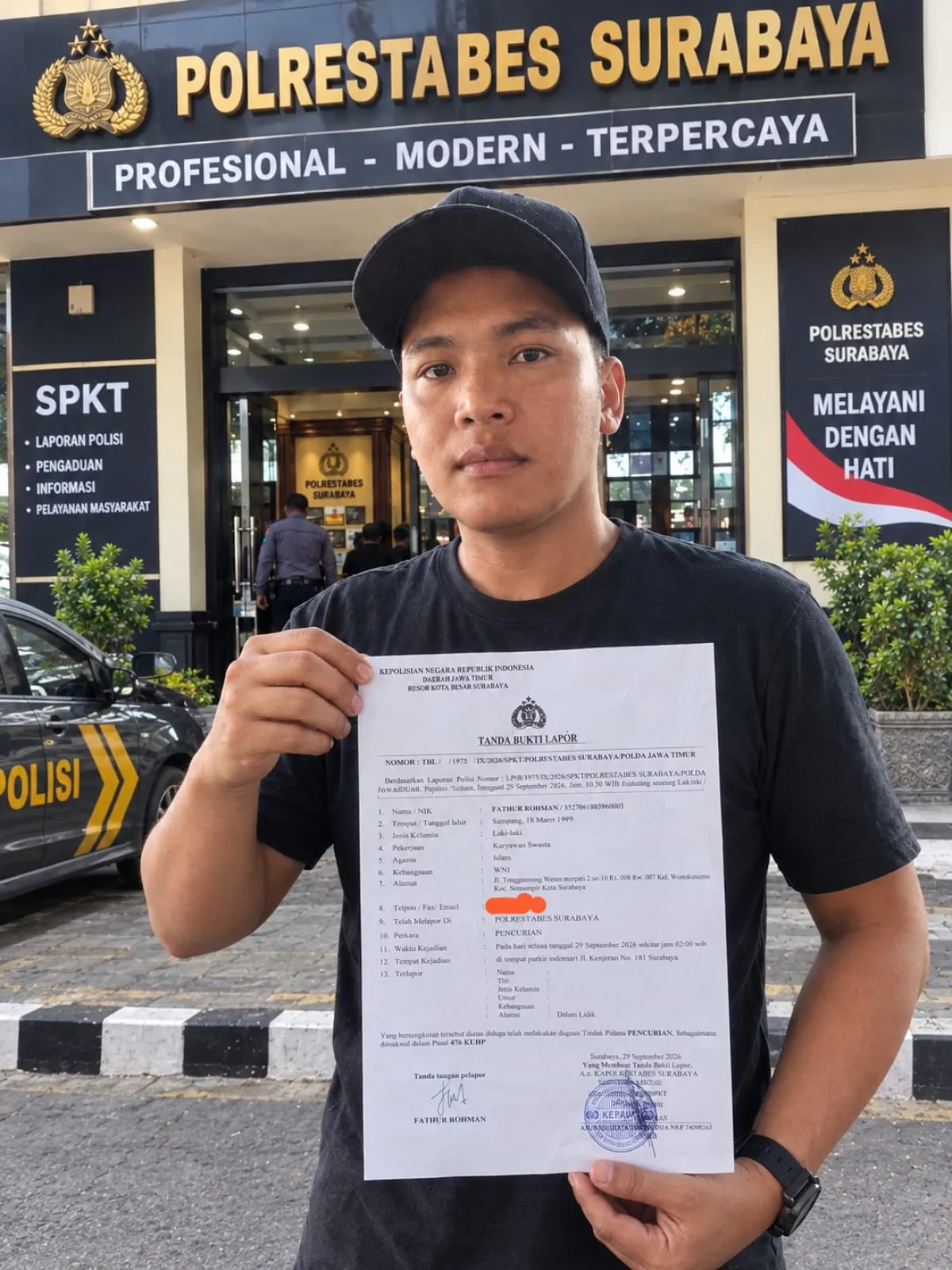 CCTV Rekam Aksi Curanmor di Kenjeran Surabaya, Motor Beat Raib dari Parkiran Indomaret