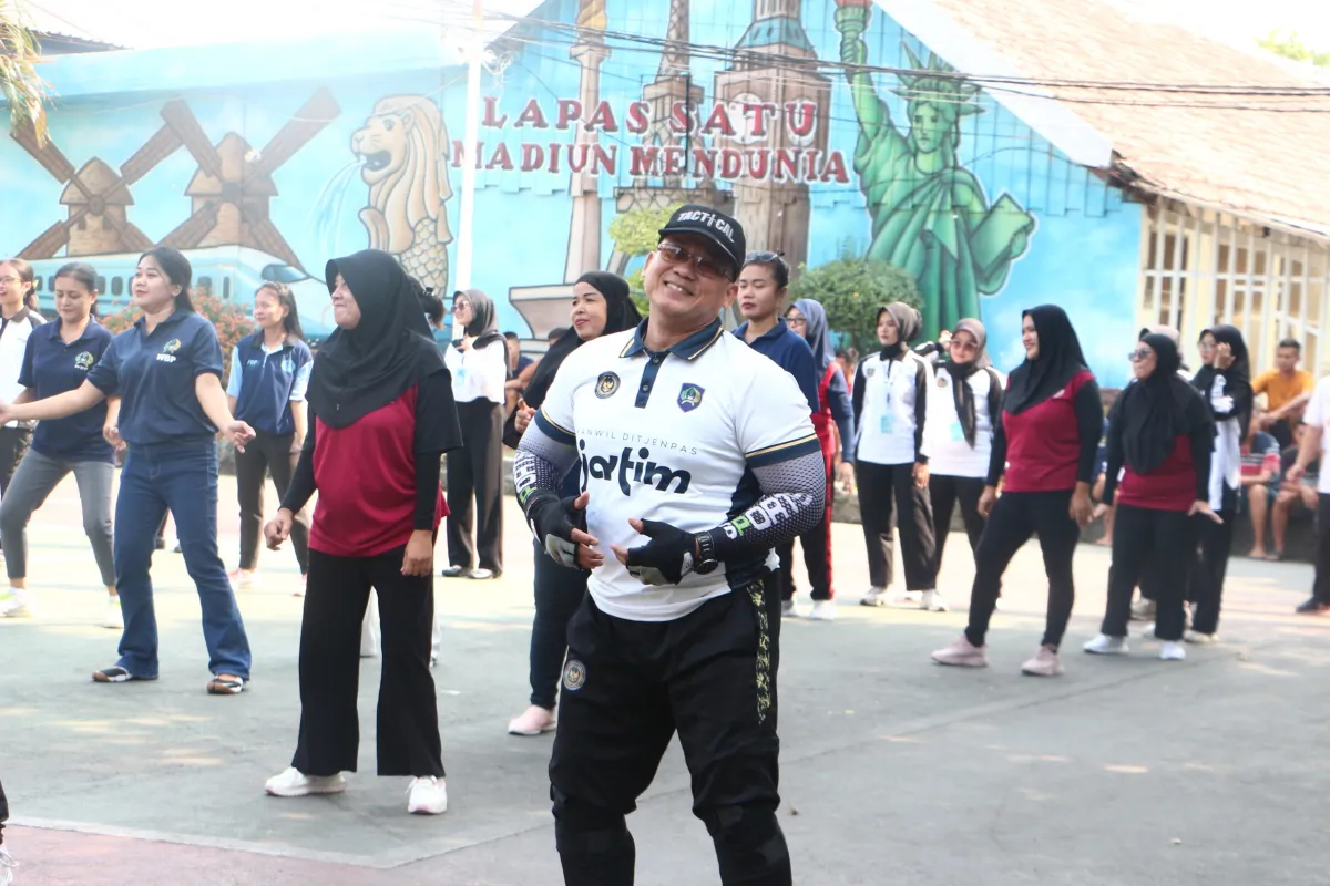 Lapas Kelas I Madiun Tingkatkan Kebugaran dan Kebersamaan Warga Binaan serta Petugas