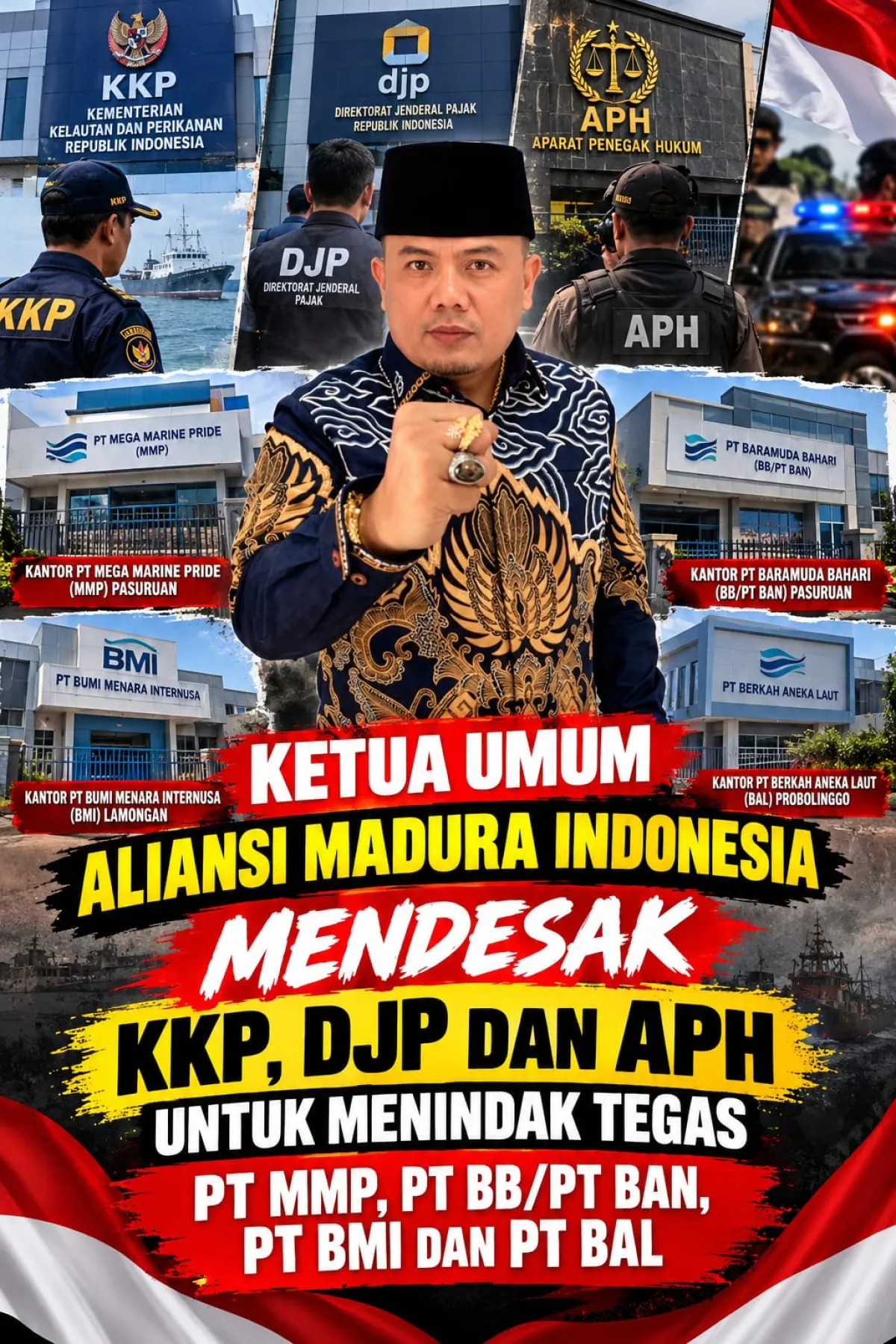 Ketum AMI ; Mendesak KKP, DJP Dan APH Untuk Menindak Tegas PT MMP, PT BB/BAN, PT BMI, dan PT BAL Terkait Impor Udang